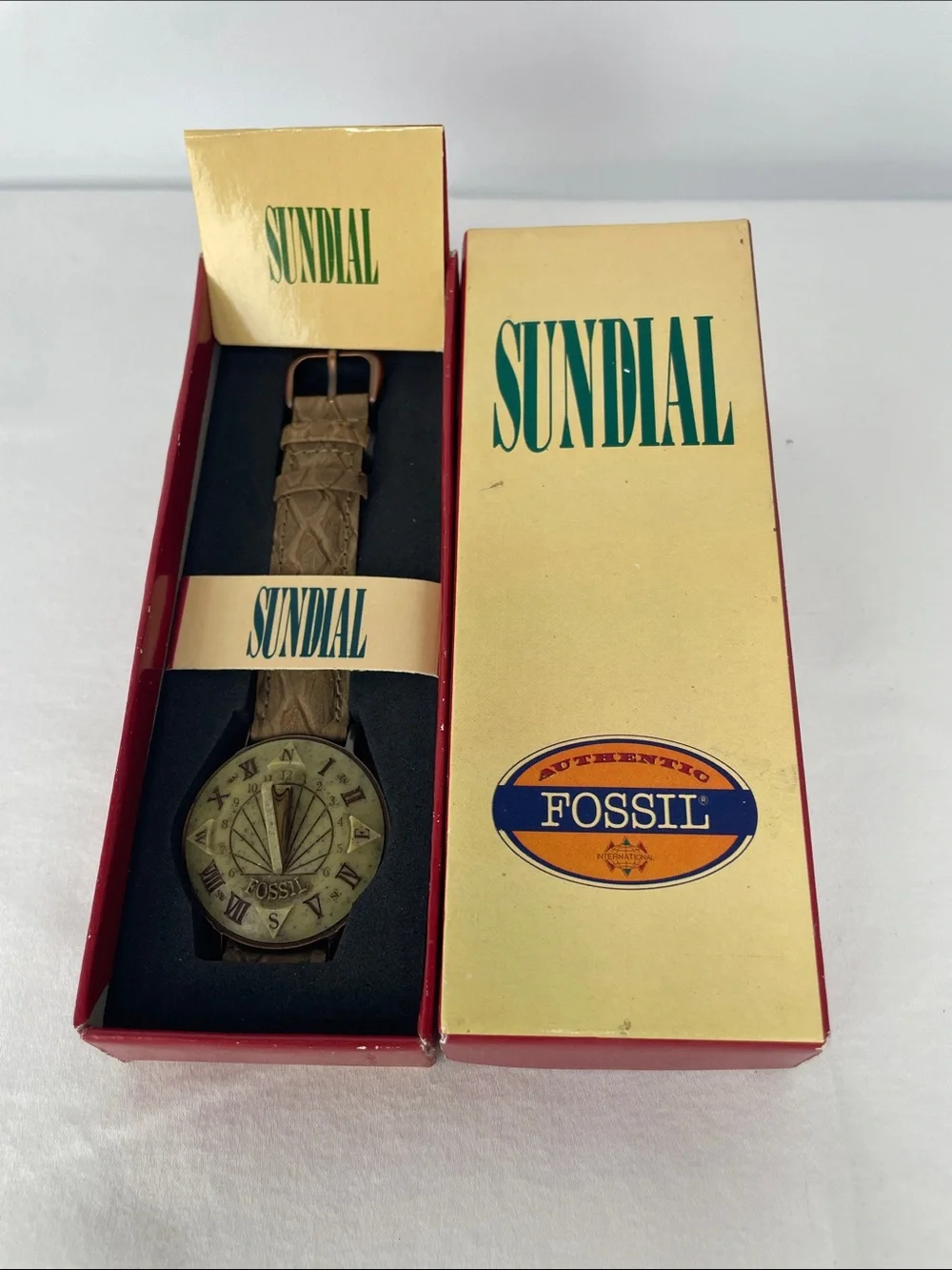 Fossil Brown Leather Strap SunDial Watch